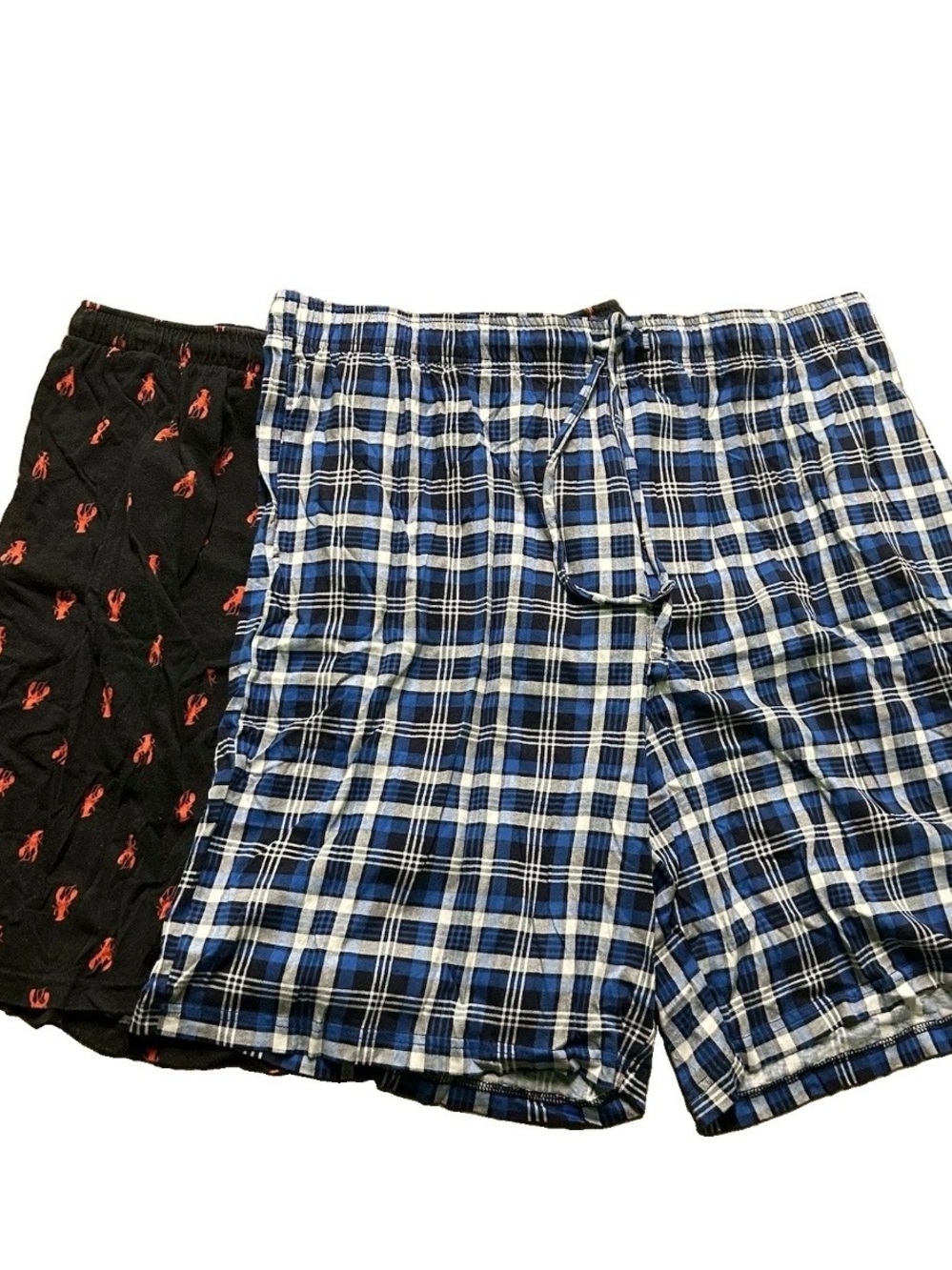 Men’s Summer Pajama Shorts Lobsters Plaid Size XL